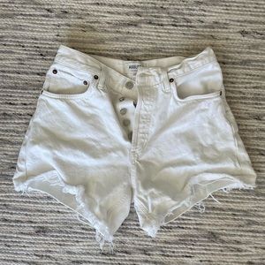 AGOLDE White Denim Shorts